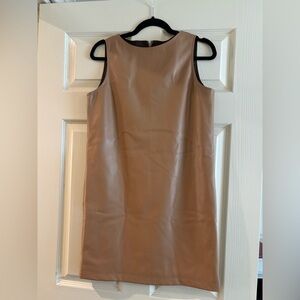 Theory Faux Leather Sleeveless Shift Dress